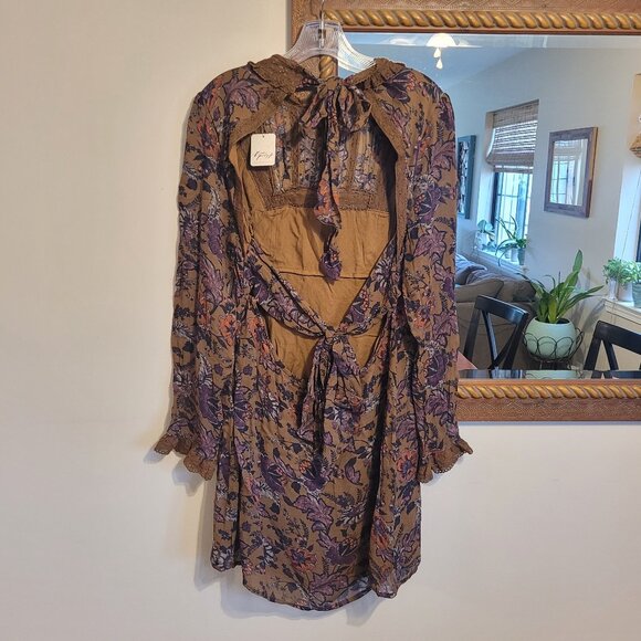 Free People Brown Floral Mini Dress - Picture 7 of 8